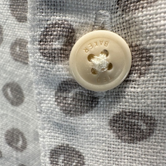 Ted Baker Linen Shirt Men Sz.5 US (XL - 42) Albert Button Up Chest Pocket Summer - Picture 8 of 15